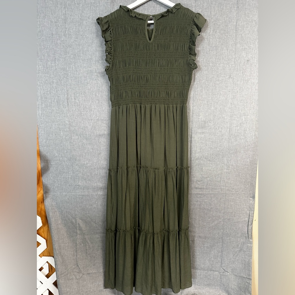 Green Ruched Dress - Picture 2 of 4